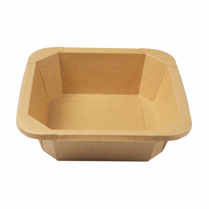 quality Kraft Paper Square Box with PP/PET Lid - 300ML Capacity, 124*124 Size, Packed 50pcs*6packs factory