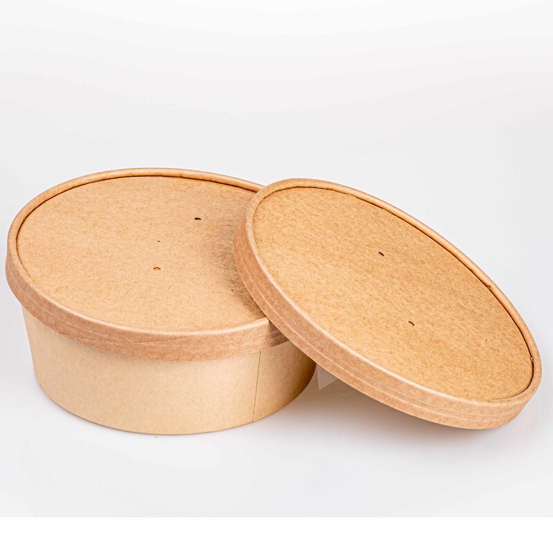 Quality Kraft Paper Salad Bowl with PET/PP Lid in 500ml 750ml 1000ml 1100ml 1300ml Sizes for Fresh Food Packaging factory