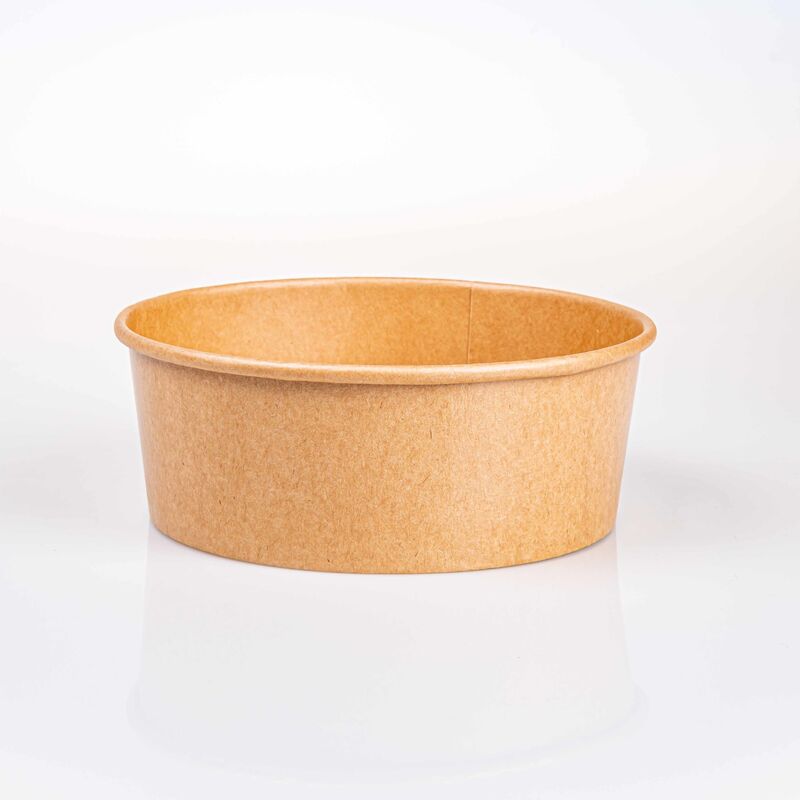 Quality Kraft Paper Salad Bowl with PET/PP Lid in 500ml 750ml 1000ml 1100ml 1300ml Sizes for Fresh Food Packaging factory