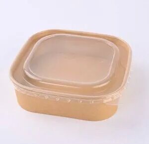Quality Square Kraft Paper Bowl with PP/PET/PAPER Lid - 500ML / 650ML/750ML/1000ML/1200ML/1400ML Capacity Options factory