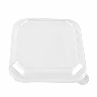 quality Kraft Paper Square Box with PP/PET Lid - 300ML Capacity, 124*124 Size, Packed 50pcs*6packs factory