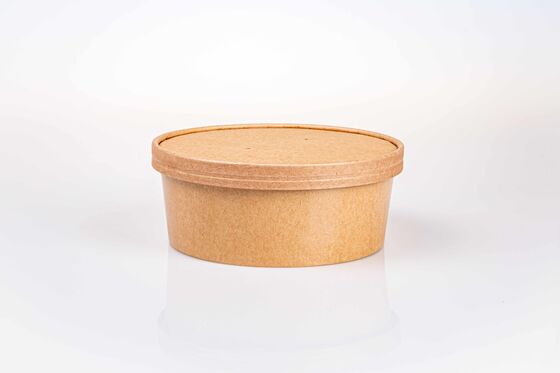 Quality Kraft Paper Salad Bowl with PET/PP Lid in 500ml 750ml 1000ml 1100ml 1300ml Sizes for Fresh Food Packaging factory
